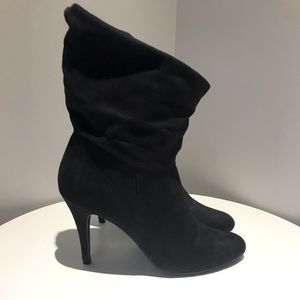 Black suede bootie